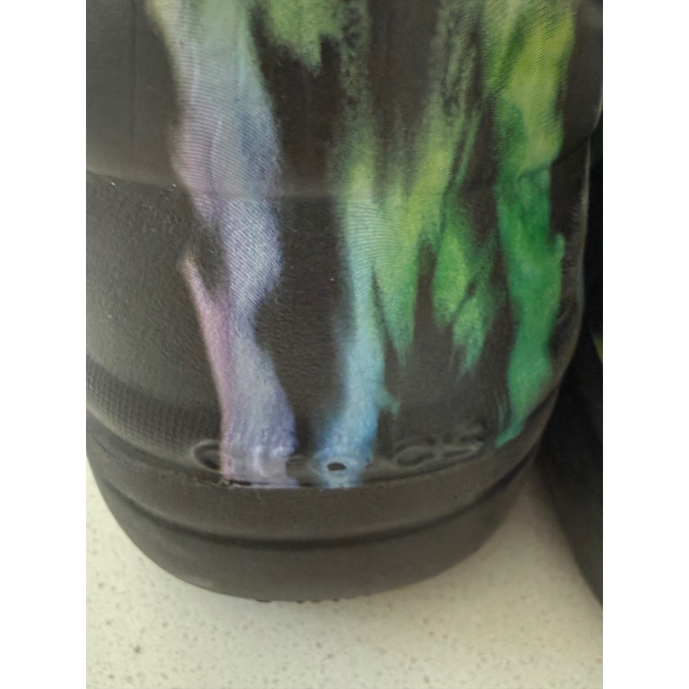 Crocs Neria Pro II Graphic Work Clogs Black Tie Dye Slip Resistant Womens 8 - Picture 9 of 9